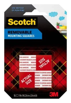 Scotch Removable Mounting Squares 25mm X 25mm - 16 Pack