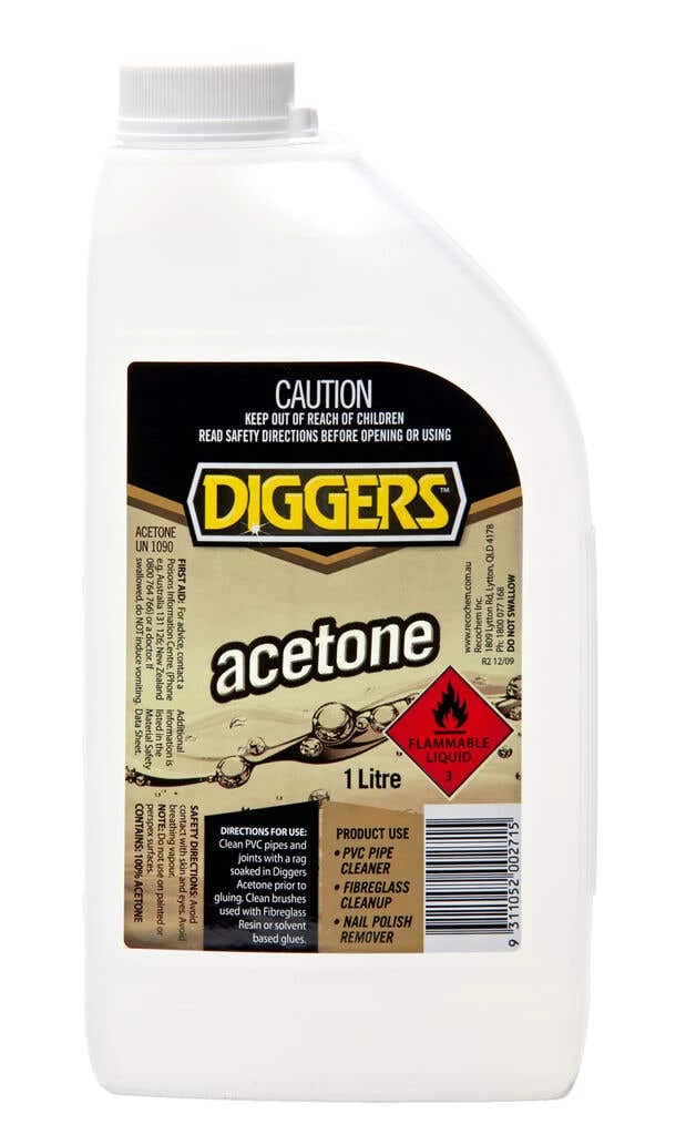 Diggers Acetone 1L 3 Diggers Acetone 1L
