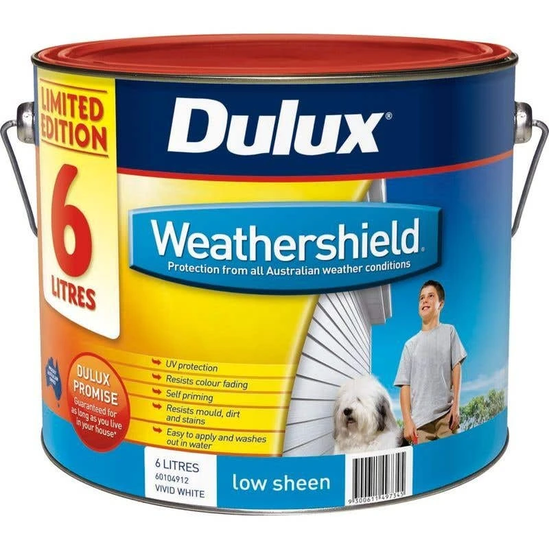 Dulux Weathershield Exterior Low Sheen White Base 6L 3 Dulux Weathershield Exterior Low Sheen White Base 6L