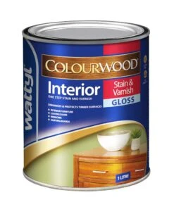 Wattyl Colourwood Stain & Varnish Gloss New Golden Oak 1L