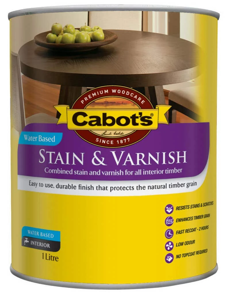 Cabot's Stain & Varnish Water Based Satin Maple 1L 3 Cabot's Stain & Varnish Water Based Satin Maple 1L