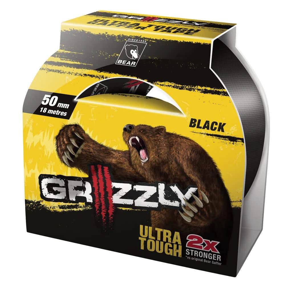 Bear Grizzly Ultra Tough Gaffer Tape Black 50mm X 18m 2 Bear Grizzly Ultra Tough Gaffer Tape Black 50mm X 18m