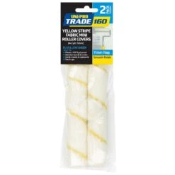 Uni-Pro Trade Yellow Stripe Roller Cover 160mm X 11mm Nap - 2 Pack