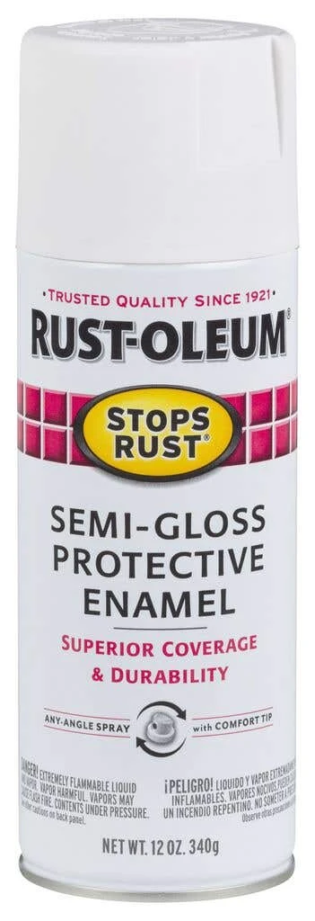 Rust-Oleum Stops Rust Semi Gloss White 340gm 3 Rust-Oleum Stops Rust Semi Gloss White 340gm