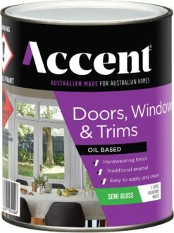 Accent Doors, Windows & Trims Oil Based Semi Gloss White 1L