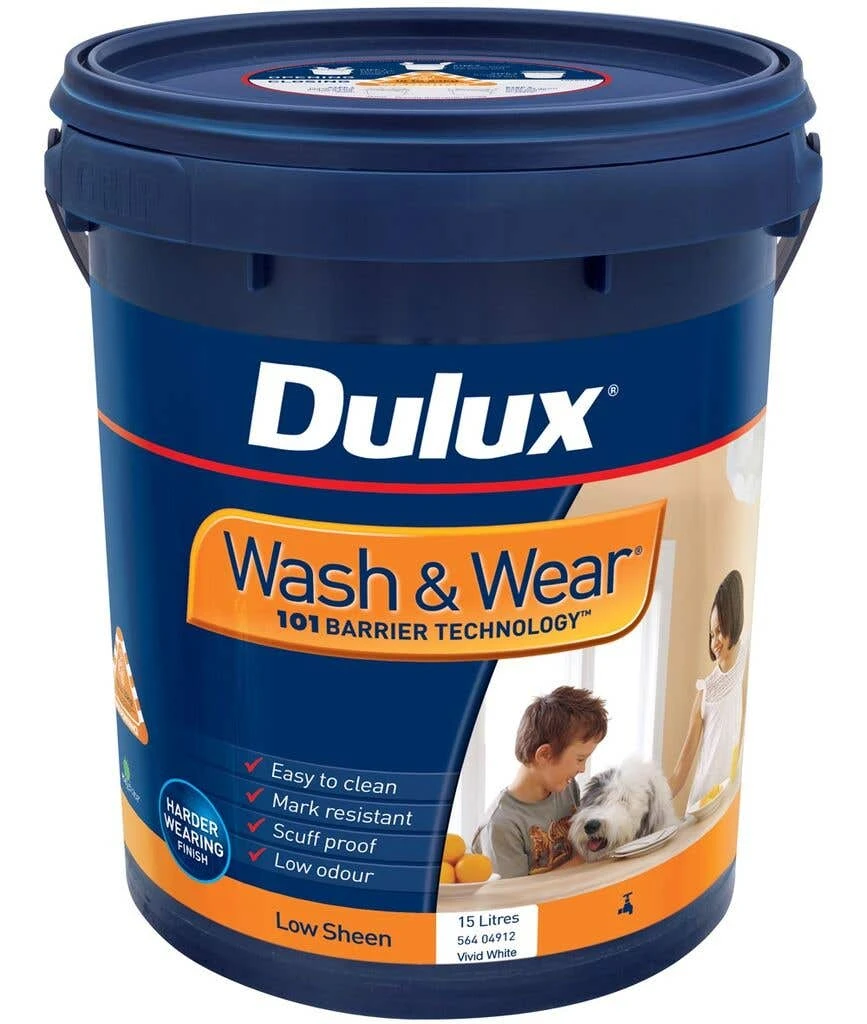 Dulux Wash & Wear Interior Low Sheen Vivid White 15L 3 Dulux Wash & Wear Interior Low Sheen Vivid White 15L