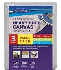 Monarch Heavy Duty Canvas Drop Sheets - 3 Pack