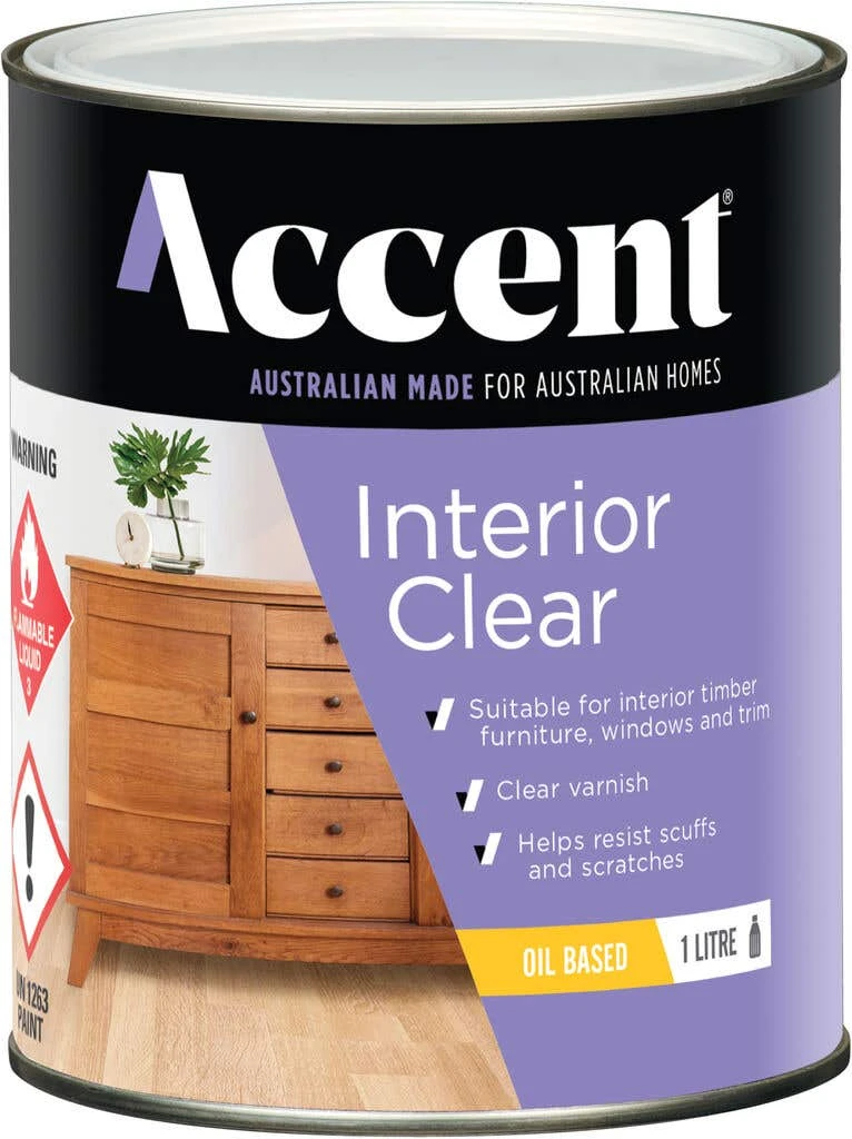 Accent Interior Clear Oil Based Satin 1L 3 Accent Interior Clear Oil Based Satin 1L