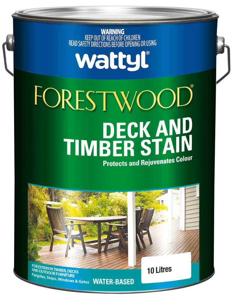Wattyl Forestwood WB Deck & Timber Stain Eucalypt 10L 3 Wattyl Forestwood WB Deck & Timber Stain Eucalypt 10L