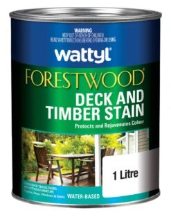 Wattyl Forestwood WB Deck & Timber Stain Snow Gum 1L