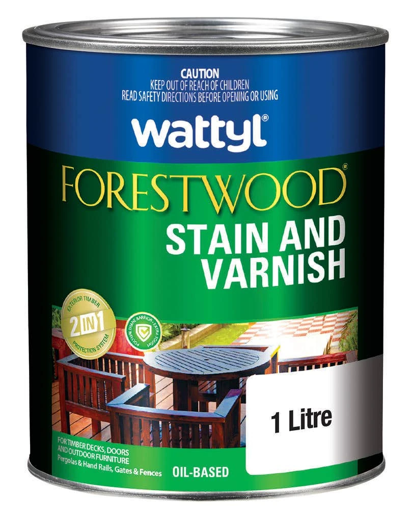 Wattyl Forestwood Stain & Varnish Satin Redwood 1L 3 Wattyl Forestwood Stain & Varnish Satin Redwood 1L