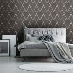 Easy Décor Wallpaper Geometric Metallic 520mm 7 Easy Décor Wallpaper Geometric Metallic 520mm -Wall Decoration Store 6953533 2
