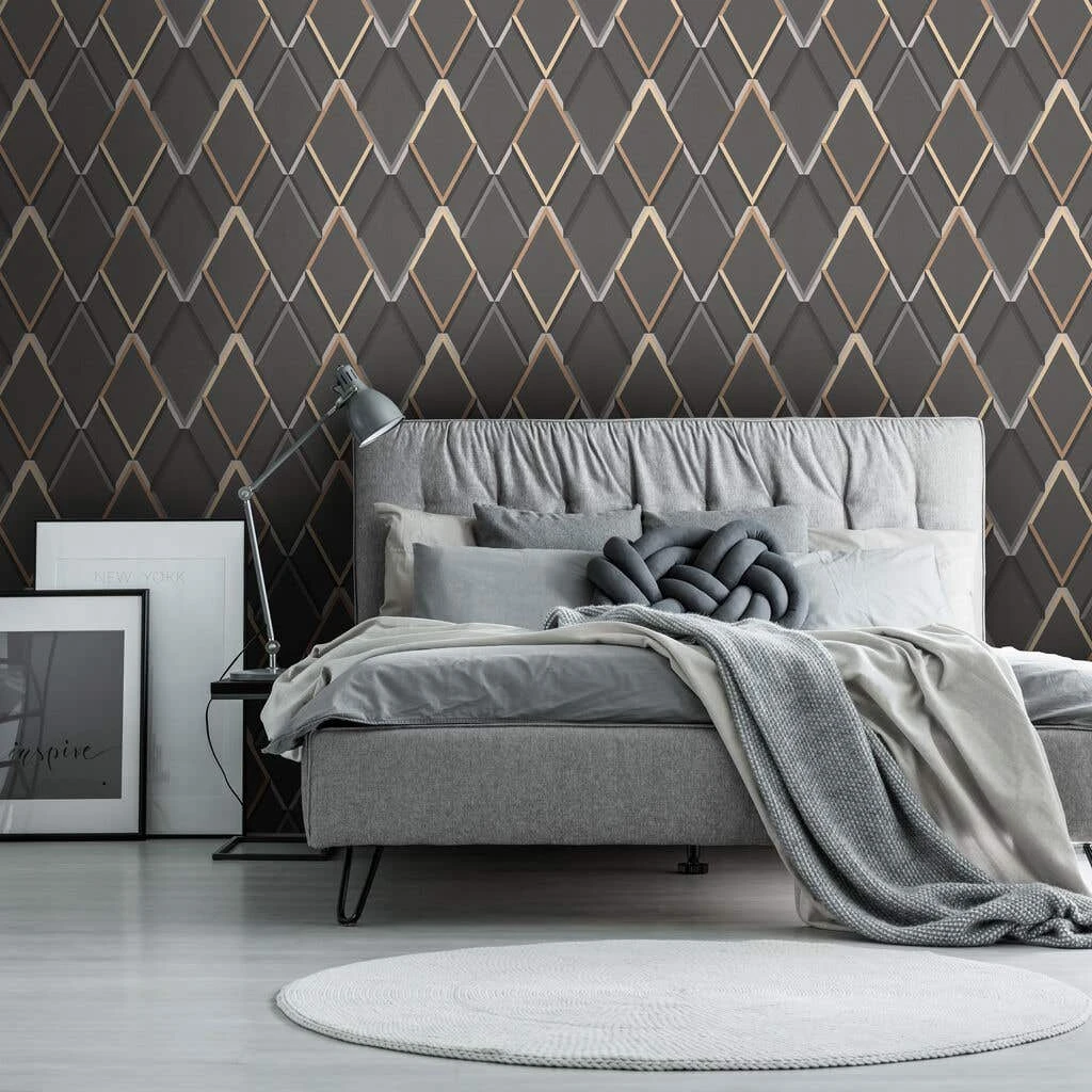 Easy Décor Wallpaper Geometric Metallic 520mm 5 Easy Décor Wallpaper Geometric Metallic 520mm - Image 3