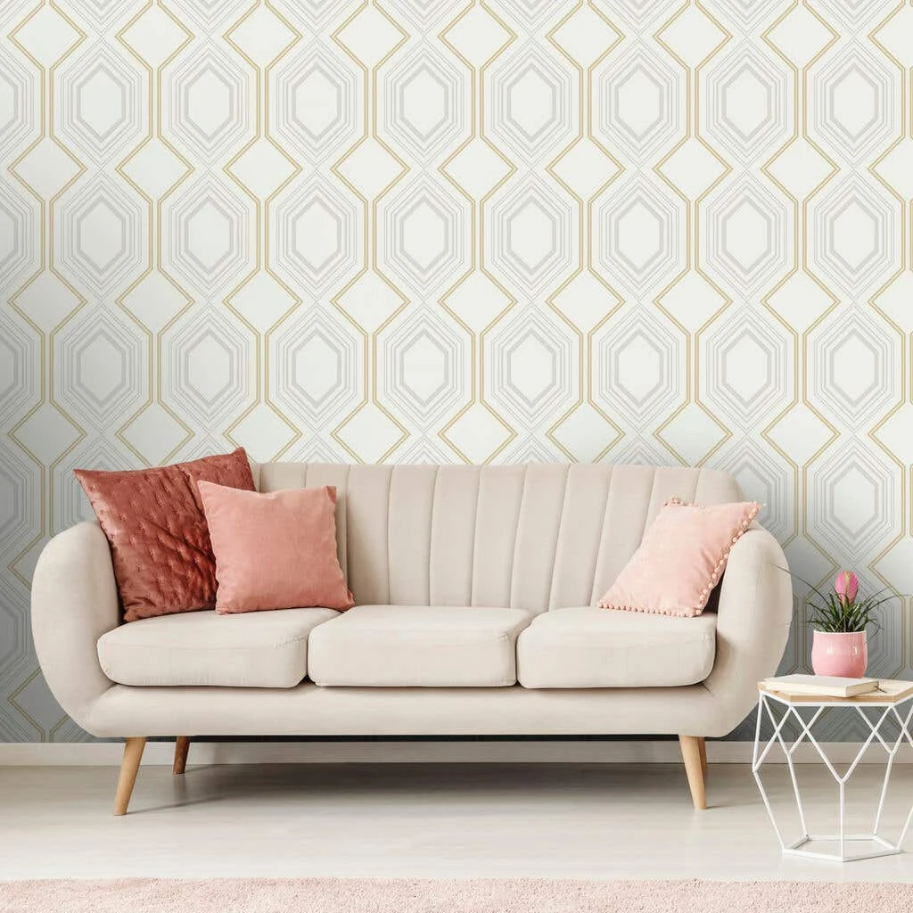 Easy Décor Wallpaper Art Deco Chic Ivory 520mm 4 Easy Décor Wallpaper Art Deco Chic Ivory 520mm - Image 2