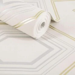 Easy Décor Wallpaper Art Deco Chic Ivory 520mm 7 Easy Décor Wallpaper Art Deco Chic Ivory 520mm -Wall Decoration Store 6953541 3