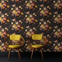 Easy Décor Wallpaper Bouquet Black 520mm -Wall Decoration Store 6953582 2
