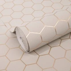 Easy Décor Wallpaper Hexagon Taupe 520mm