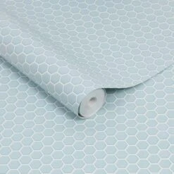 Contour Wallpaper Hexagon Lattice Duck Egg 520mm
