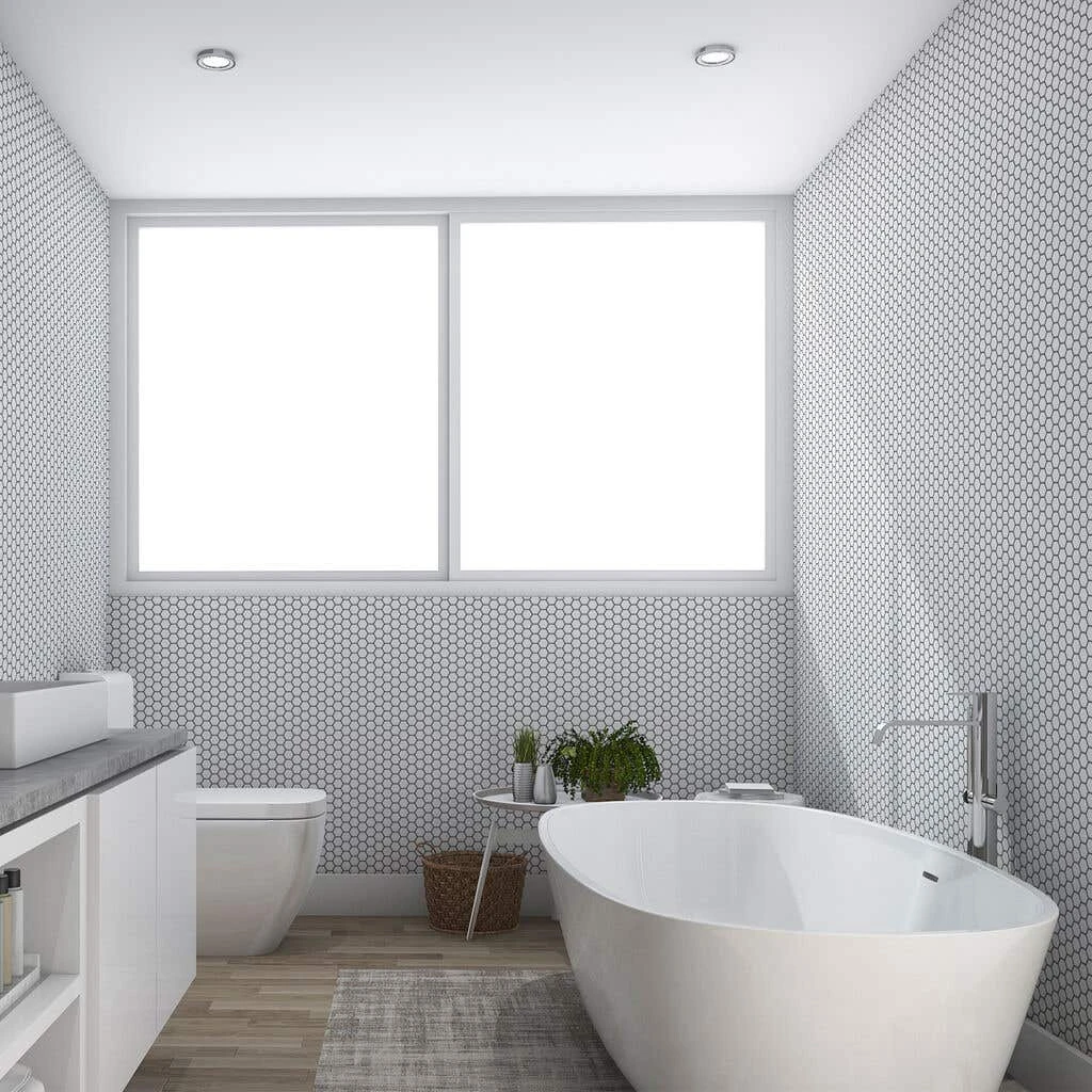 Contour Wallpaper Hexagon Lattice White 520mm 5 Contour Wallpaper Hexagon Lattice White 520mm - Image 3