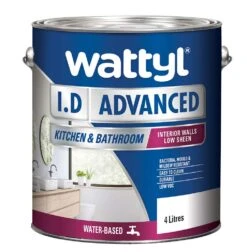 Wattyl I.D Advanced Kitchen & Bathroom Low Sheen White 4L